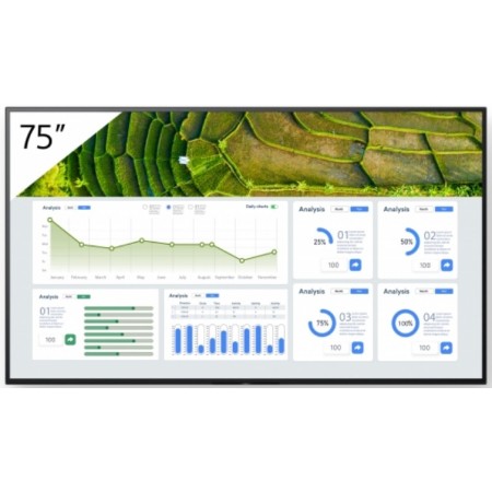 Sony FW-75BZ30L signage display Digital signage flat panel 75" LCD Wi-Fi 440 cd/m² 4K Ultra HD Black Android 24/7