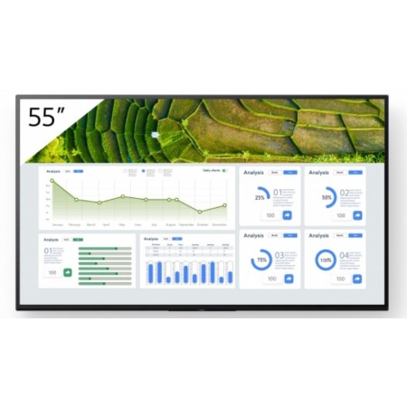 Sony FW-55BZ30L signage display Digital signage flat panel 55" LCD Wi-Fi 440 cd/m² 4K Ultra HD Black Android 24/7