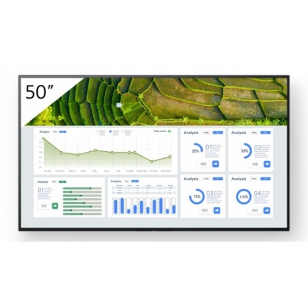 Sony FW-50BZ30L signage display Digital signage flat panel 50" LCD Wi-Fi 440 cd/m² 4K Ultra HD Black Android 24/7