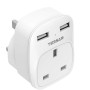 Tessan Gang plug Through UK Charger 2 USB A 13A TS-821-UK
