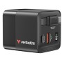Verbatim Charger Wall 65W GaN 2-Port Retractable Cable & Display