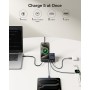 Baseus NOMOS 5in1 Desktop 140W Wired & Wireless Charger Qi2 3xUSBC+1A with LED Display UK Plug