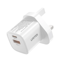 Unitek 33W Wall Charger USB-C PD & QC 3.0 UK P1125AWH White
