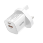 Unitek 33W Wall Charger USB-C PD & QC 3.0 UK P1125AWH White
