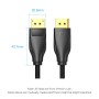 Vention DisplayPort Cable DP1.4 8K60Hz Braided 1.5m HCCBG