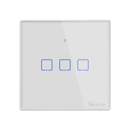 Sonoff T2EU3C-TX WiFi Smart Wall Touch Switch 3-Button White