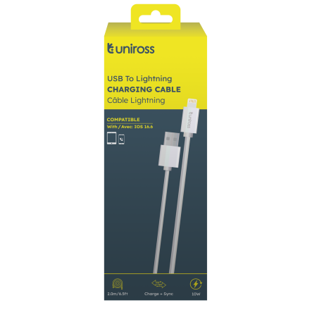 Uniross Cable USB-A to Lightning USB Cable 2.0m UCA003