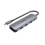 Unitek H1107C Alum Type-C Hub 3x USB3.1/SD/PD100W Hub Space Grey