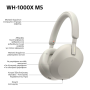 SONY WH1000XM5 Wireless Bluetooth Noise-Cancelling Headphones Silve...