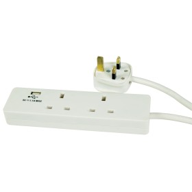 Mercury 2-Gang/Surge/2m 1xUSB Port 429.768UK