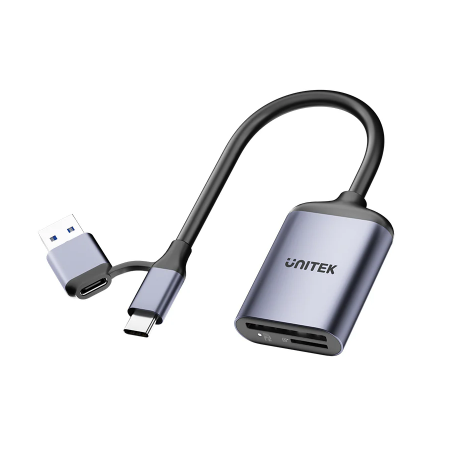 Unitek R1018E Super Fast Card Reader Up to 312mb/s USB-A/C Supports SD/MicroSD