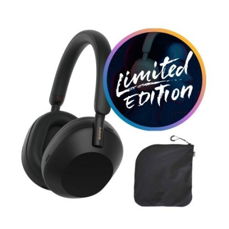 Sony WH1000XM5SA LIMITED SOFT CASE EDITION Premium Noise Cancelling Wireless Over Ear Headphones - Black