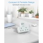 Tessan 2-Gang plug Through UK Charger 2 USB A USB C 13A TS-221-C