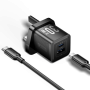 Vention Charger Wall GaN 30W 1xA 1xC+USBC Cable Black TZ-FEQB0-UK-01