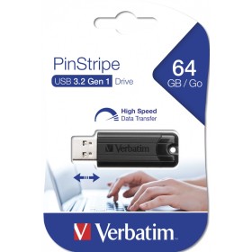 Verbatim USB Drive 3.2 Pinstripe 64GB Black