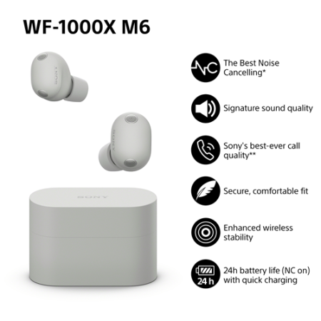 Sony WF1000XM6 Wireless Noise Cancelling Earbuds Black