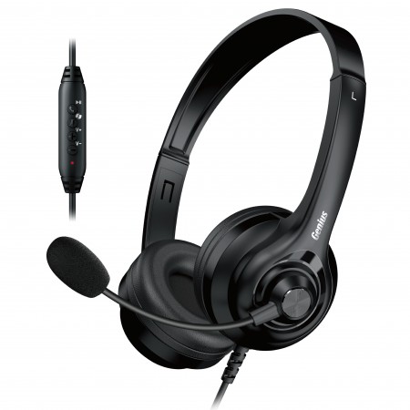 Genius PC Headset USB-A InLine Control & Ultra Soft Foam Cushions HS-235U AI