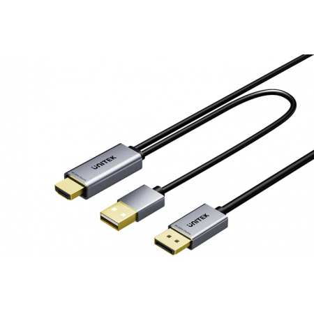 Unitek HDMI to DisplayPort Cable 4K60Hz 1.8m with USB Power Cable V1714