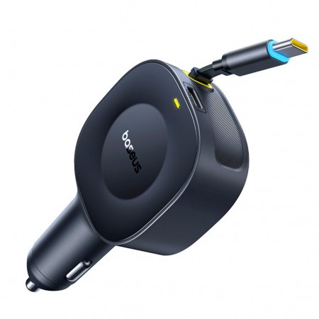Baseus Car Charger 30W VR2 with Retractable Cable Black