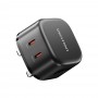 Vention Charger Wall GaN 45W 2xUSBC Black FESB0-UK