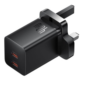 Baseus Charger Wall 40W USB-Cx2 UK MINI GaN5 Black
