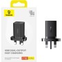 Baseus Charger Wall 40W USB-Cx2 UK MINI GaN5 Black