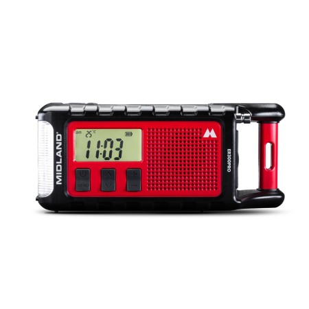 Midland Emergency Powerbank 10000mah Temp Sensor, BT, FM Radio, Dynamo & Solar Powered, 130 Lmn Flashlight ER300 PRO