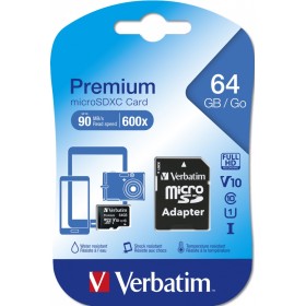 Verbatim Micro SD Card+Adapter Class10 U1 64GB