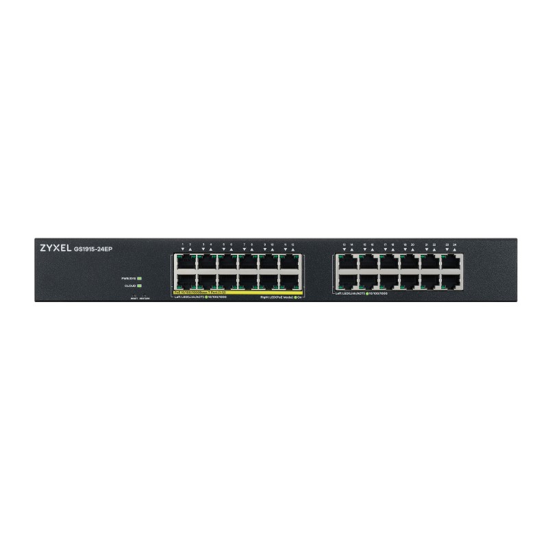 Zyxel GS1915-24EP 24-Port Gigabit PoE Cloud Managed Switch, 12 x