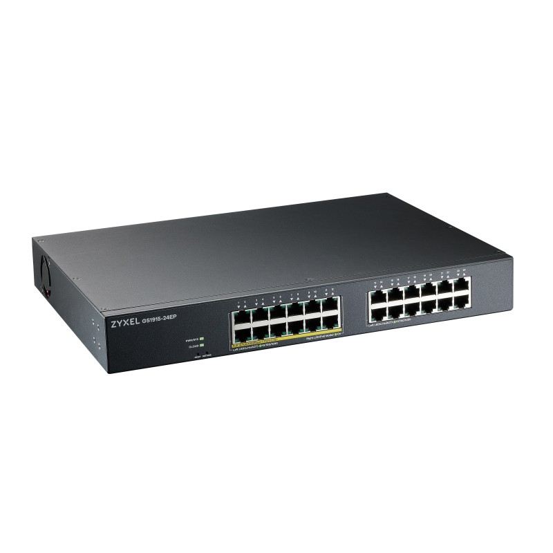 Zyxel GS1915-24EP 24-Port Gigabit PoE Cloud Managed Switch, 12 x