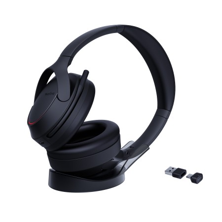 Yealink Headset Wireless Bluetooth AI NC Adaptive ANC Retractable Mic Boom Foldable Design with Charging Stand BH78 Teams