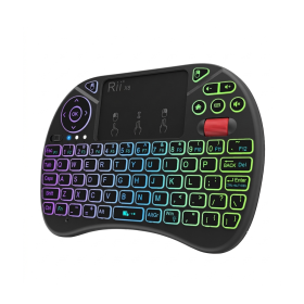 Rii Mini Keyboard Wireless 2.4GHz with Touchpad, Scrollwheel & Media Keys RGB X8