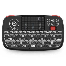 Rii Mini Keyboard Wireless 2.4GHz & Bluetooth with Touchpad, Scrollwheel, Media & L/R Keys i4