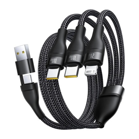 Baseus Cable 3in1 USB-C/USB-C/Light to USB-C /USB A, Flash 3 Series 1.5m Black