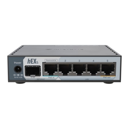 MikroTik Router Wired hEX S 5xGbE/2.5G SFP/PoE Out/USB E60iUGS