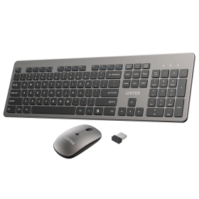 Unitek IT Keyboard & Mouse Combo Wireless 2.4GHz English SlimDuo T054 Space Grey