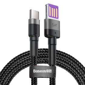 Baseus Cafule HW Type-C Cable 5A 1m Grey-Black