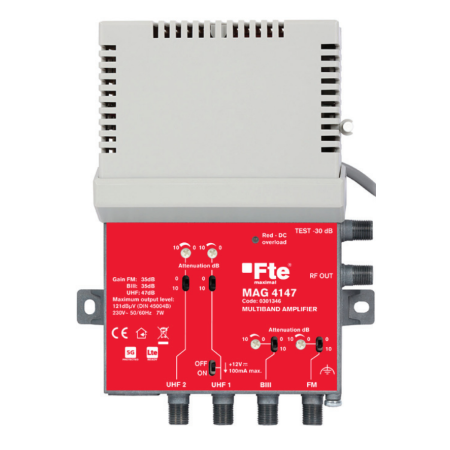FTE MAG4147 Multiband Amplifier 2xUHF/VHF/FM 47/121dB