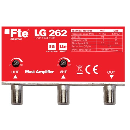 FTE LG262 LTE2 UHF/VHF Mast Amplifier 24dB